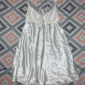 Flora nikrooz ivory satin and lace babydoll